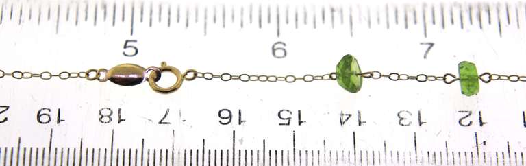 Elegant 14kt YG Faceted Peridot Bead Station Necklace