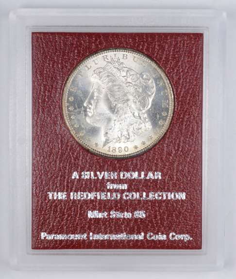 MS65 1880-S Morgan Silver Dollar - Redfield Collection - Graded PICC