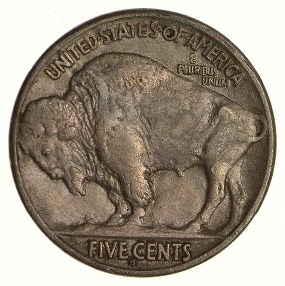 1917-S Buffalo Indian Head Nickel - Circulated