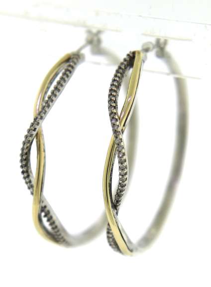 Nice Diamond Twisted Hoop Earrings