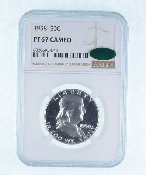 PF67 CAM 1958 Franklin Half Dollar - CAC - Graded NGC