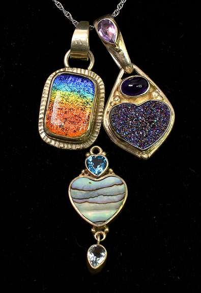 Sterling Silver Chain with Three Pendants