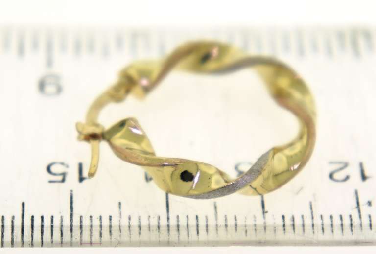 Simple 14kt Yellow Gold Twisted Trio Hoop Earrings