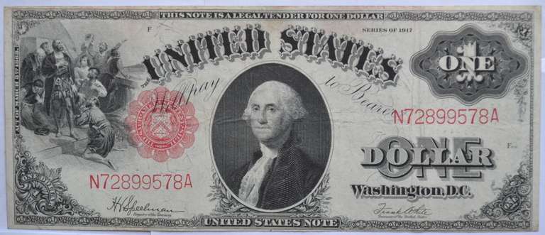 $ 1 1917 Landing Of Columbus US Note