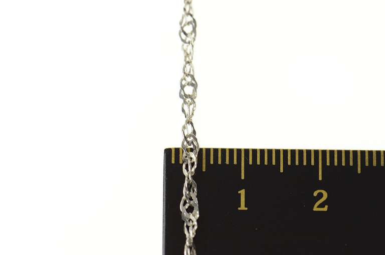 14K White Gold 2.3mm Rolling Twist Curb Spiral Chain Necklace