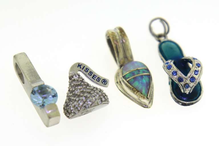 Group Lot of 4 Sterling Silver Pendants