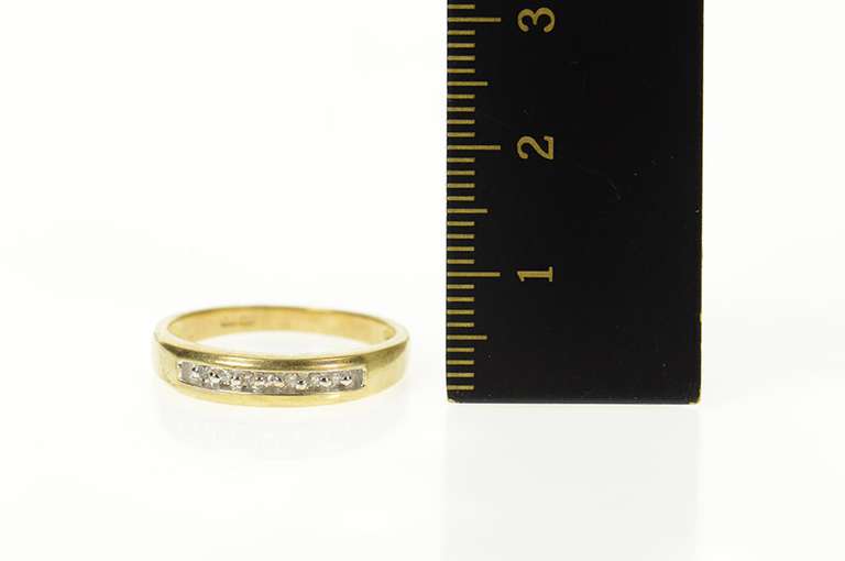 10K Yellow Gold Classic Diamond Simple Wedding Band Ring