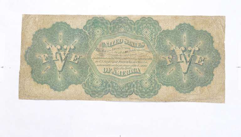 1862 $5.00 New York US Large Note