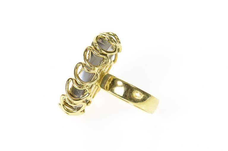 14K Yellow Gold Oval Gold Druzy Ornate Cocktail Statement Ring