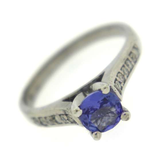 Charming 14kt White Gold Tanzanite and Diamond Ring