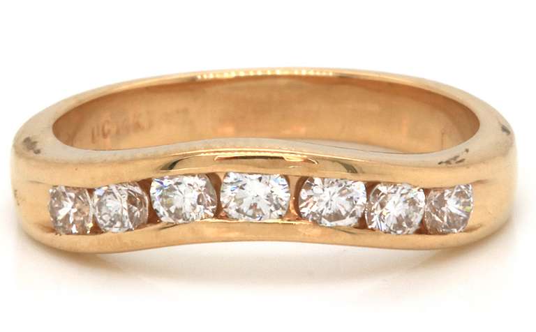 Handsome Channel Set .45 ctw Diamond Curved Wave Band