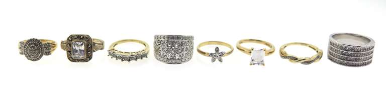 Sterling Silver Group Lot of 8 Rings