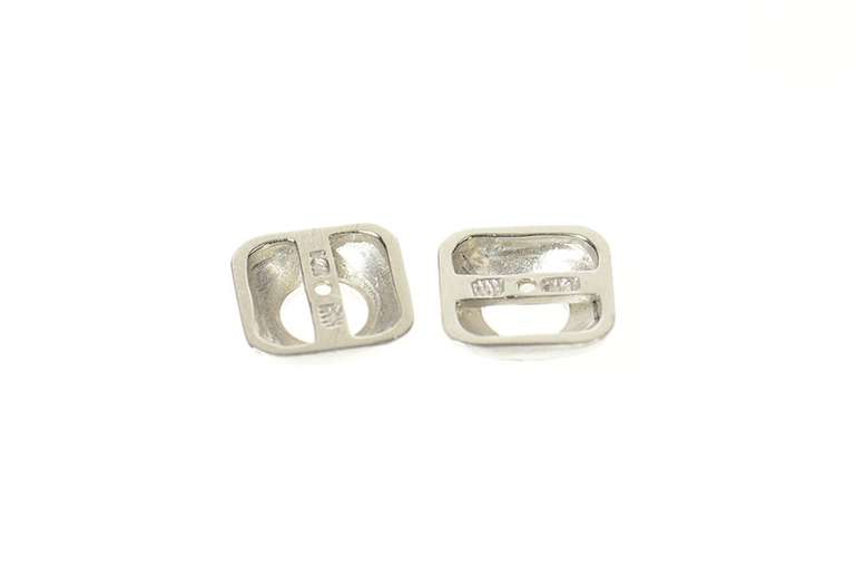 14K White Gold Squared Filigree 5.6mm Stud Enhancer Earring Jackets