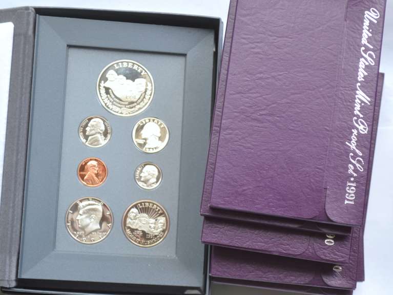 8 X 1990  1 X1991 US Proof Set  & 1991  US Prestige Set