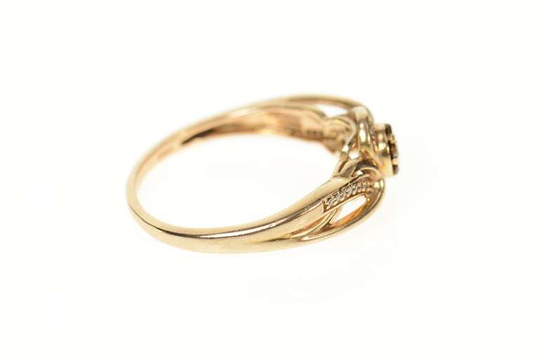 10K Rose Gold Orange Diamond Cluster Promise Engagement Ring