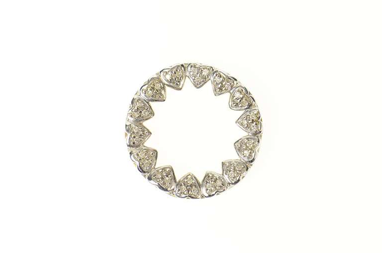 10K Yellow Gold Diamond Ring of Hearts Mom Love Symbol Pendant