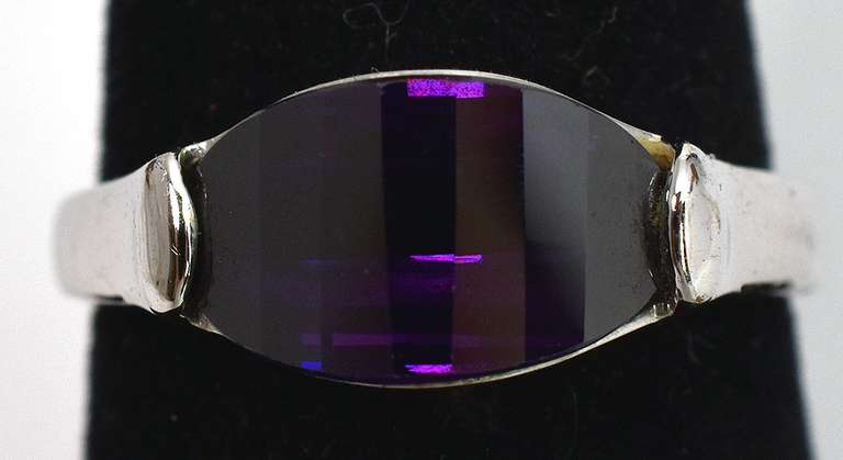 Sterling Silver Purple Stone Ring