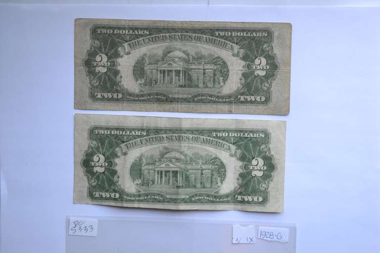 1928 D & G Series $ 2 US Notes