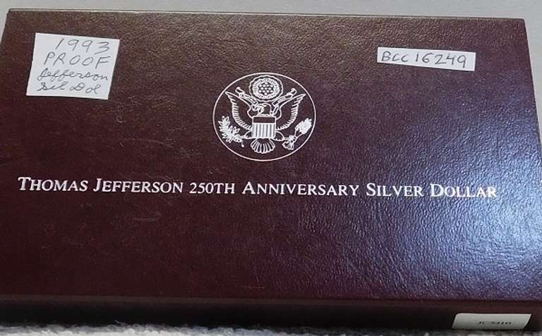 1993 PROOF Jefferson, Silver Dollar