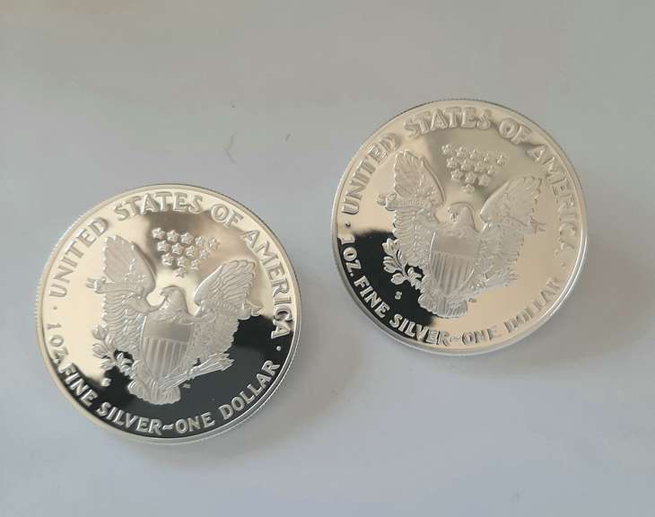 1990 S &2005 W Proof Silver Eagles With Boxs Papers