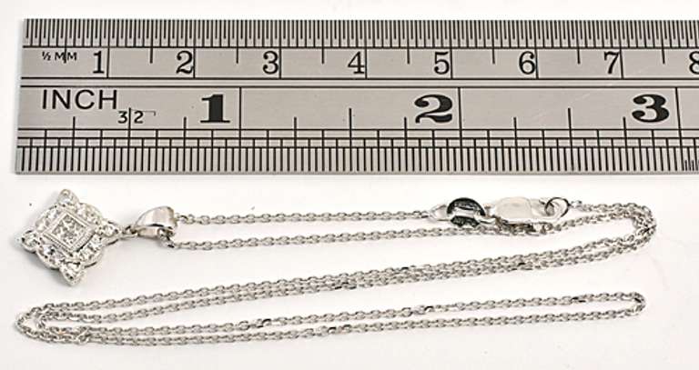 Lovely Diamond Pendant Necklace in 14K WG