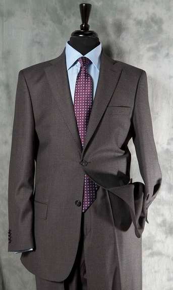 A Classy 2-Button Charcoal. Gray Color Suit By Galante