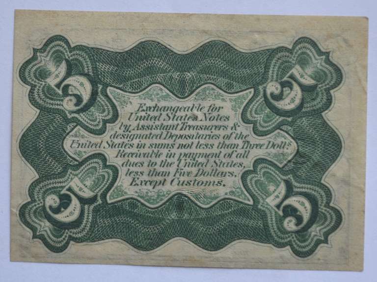 5 Cen Gem Unc 3rd Issue Fractional Currency Note