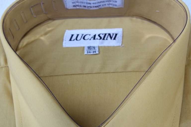Classic Mustard Color Lucasini Poly-Cotton Shirt