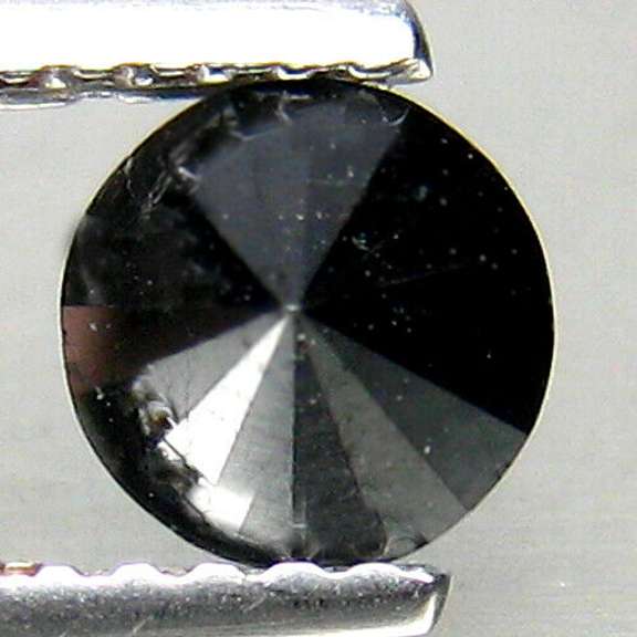 Very fine .62ct smooth cut Black Diamond solitaire
