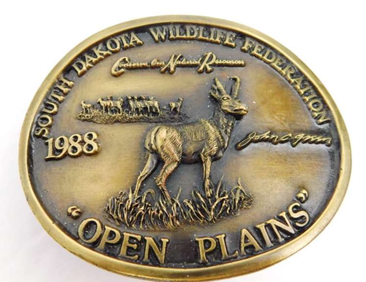 1988 Open Plains, South Dakota Belt Buckle