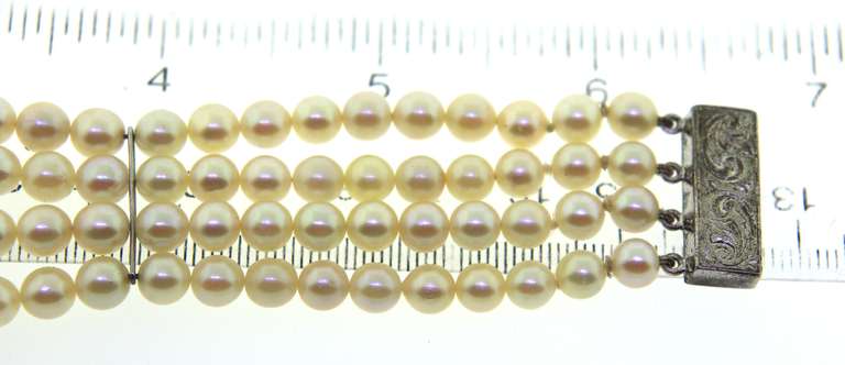 4 Starnd 6mm Pearl Bracelet