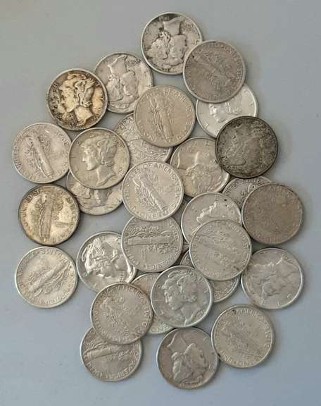 30 Slider /Unc Mercury Dimes.
