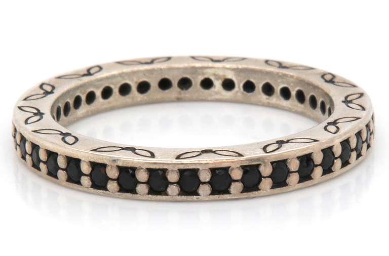 Chic Silver Pandora Black CZ Eternity Ring