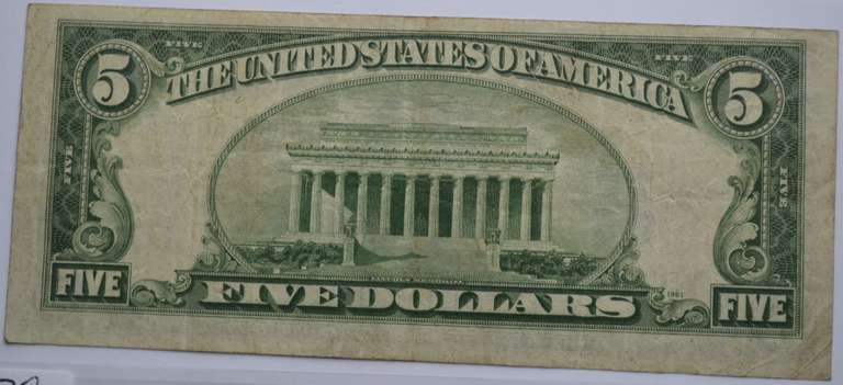 1934 A North Africa $ 5 Silver Cert Emergency Issue