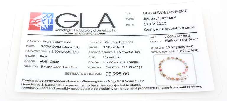 Fun Tourmaline & Diamond Bracelet in Sterling Silver