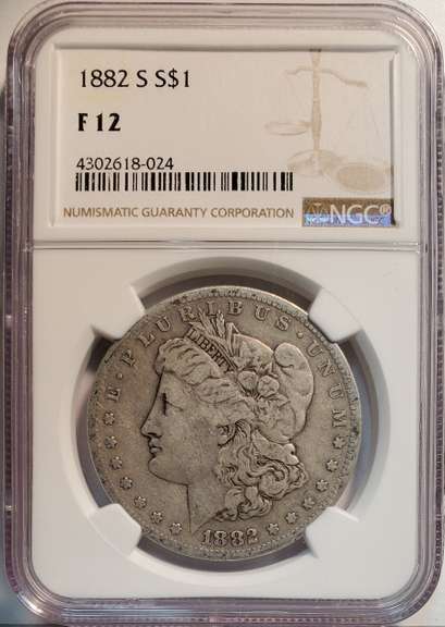 Certified Morgan Silver Dollar 1882-S