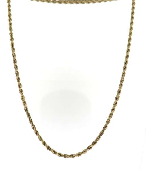 Popular Yellow Gold Rope Chain Necklace