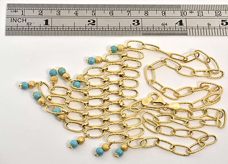 Feminine 18k Necklace with Turquoise