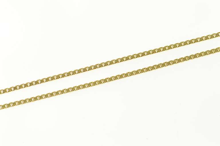 14K Yellow Gold 1.0mm Box Chain Square Classic Link Necklace