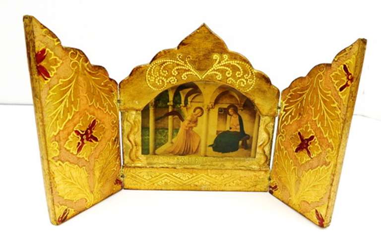 Vintage Italian Florentine Religious Triptych