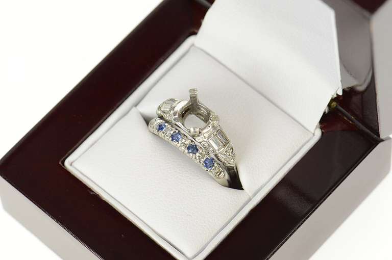 Platinum 0.765 Diamond Bridal Set Engagement Setting Ring