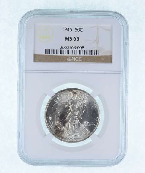 MS65 1945 Walking Liberty Half Dollar - Graded NGC