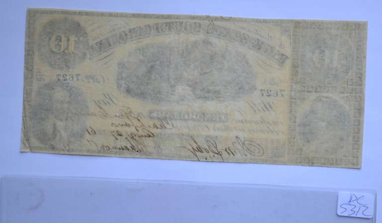 $10 1861 Bank State Of South Carolina Note