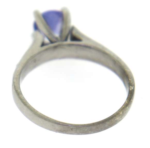 Charming 14kt White Gold Tanzanite and Diamond Ring
