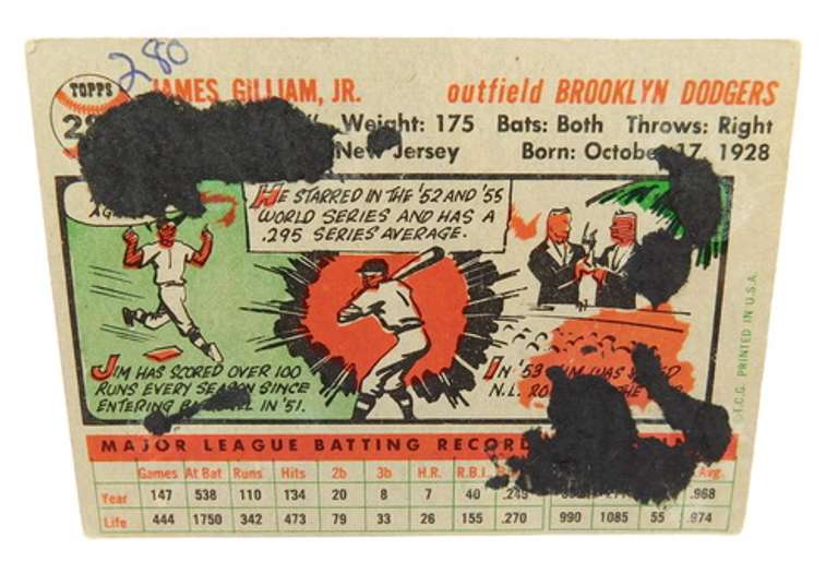 1955 Jim Gilliam, Brooklyn Dodgers Baseball Card