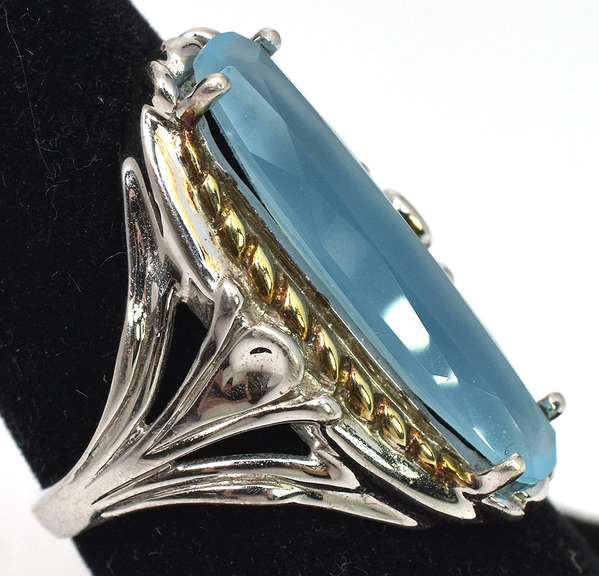 Sterling Silver Blue Crystal Ring