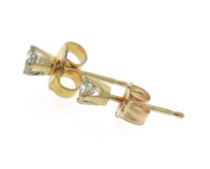 Elegant Yellow Gold Diamond Stud Earrings
