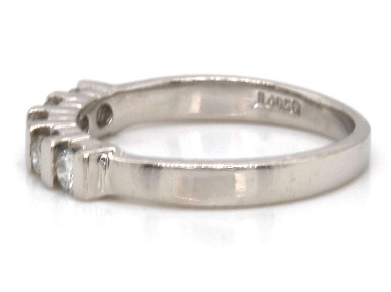 Classic Platinum Bar Set Diamond Band