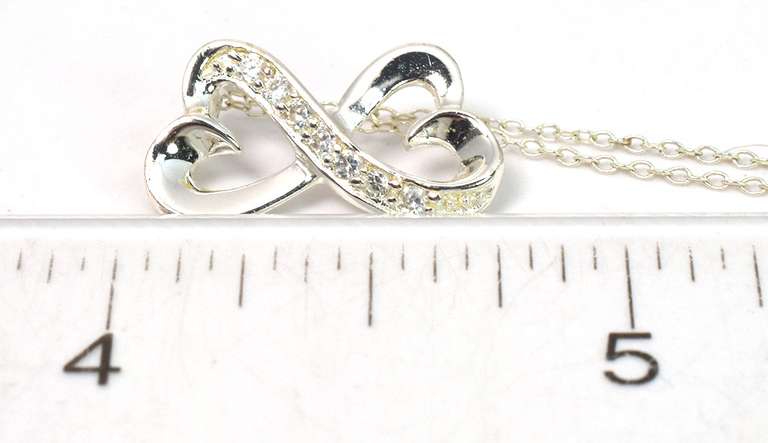 Sterling Silver White Stone Necklace