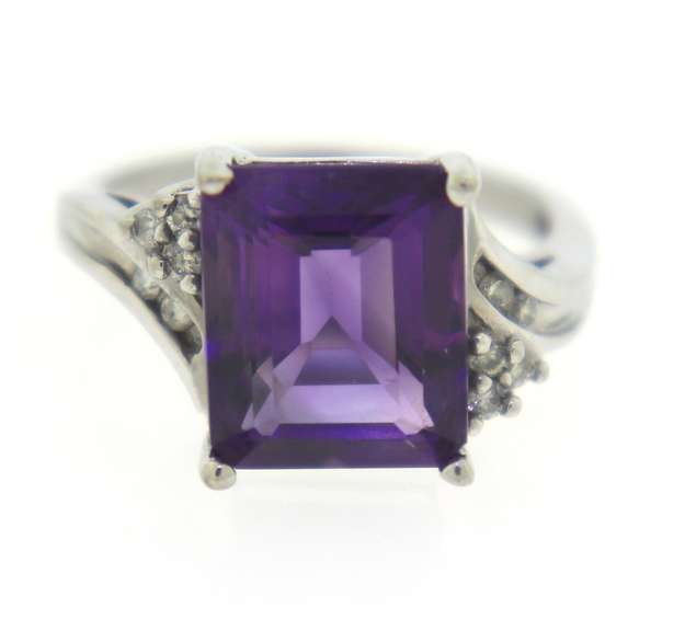 Gorgeous Emerald Cut Amethyst Ring